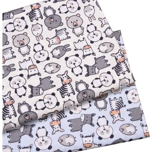 Syunss Cartoon Animal Twill 100% Cotton Fabric Tecido Diy Patchwork Cloth For Quilting Baby Cribs Cushions Dress Sewing Tissus