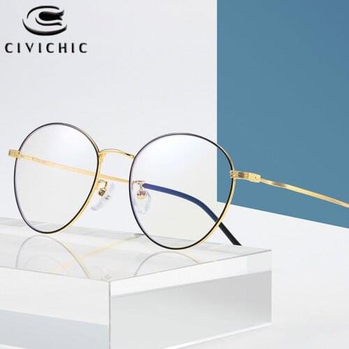 Chic Women Computer Glasses Anti Blue Light Eyeglasses Frame Retro Round Gaming Eyewear Man Clear Optical Oculos De Grau COG04