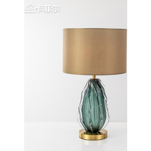 Light luxury table lamp American living room bedroom bedside lamp warm modern minimalist glass creative lamps