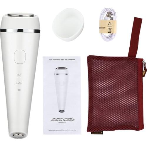 LED Photon Therapy Facial Massage Sonic Vibration Hot Cool Wrinkle Remover Anti Aging Treatment Skin Care Face Beauty Device