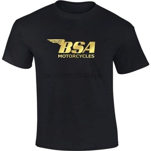 Retro Vintage BSA Motorcycle Biker Gold Foil Premium Quality T-Shirt Sizes S-5XL Free Shipping Light