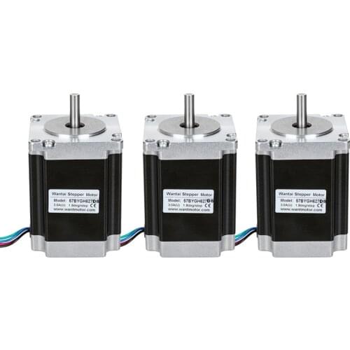 EU FREE&DE ! Wantai 3PCS Nema23 Stepper Motor 57BYGH627D8 3.0A 1.9N=270oz-in 76mm 8MM Shaft 4-lead CE ROHS ISO CNC Router 3040