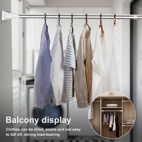 1pcs Spring Telescopic Net Voile Tension Curtain Rail Household Curtain Rods Bathroom Pole Rod Adjustable High Carbon Steel Rods