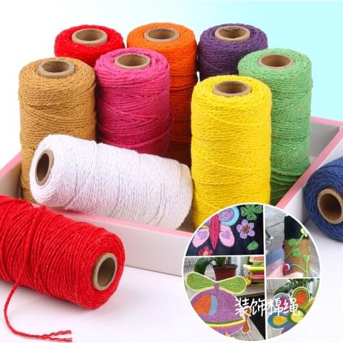 100M/Roll 2mm 100% Cotton rope colorful Cord Rope twine macrame cord String Thread for DIY Home Cotton Textile Wedding Decor