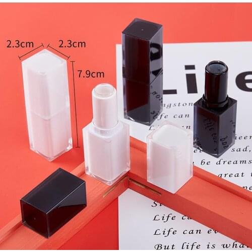 100pcs New DIY Empty 12.1mm Square Lipstick Tubes Refillable Lip Balm Gloss Holder Cosmetic Container