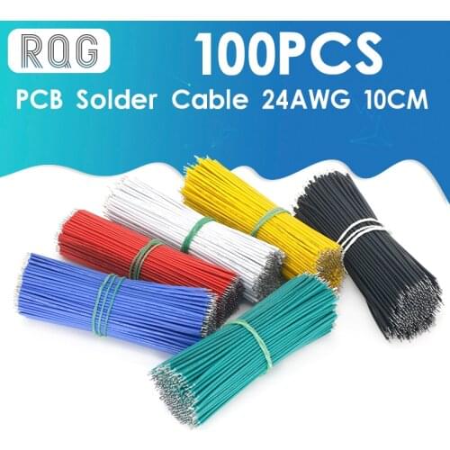 100PCS Tin-Plated Breadboard PCB Solder Cable 24AWG 10CM Fly Jumper Wire Cable Tin Conductor Wires 1007-24AWG Connector Wire