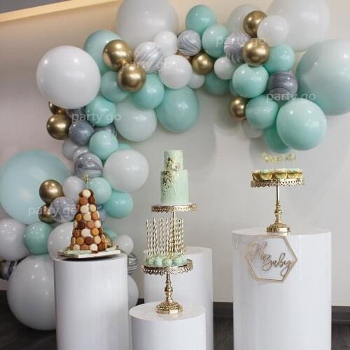 104pcs Marble Agate Balloons Garland Kit macaron Tiffany blue White Balloon Arch for Birthday Wedding Baby Shower Party Decor