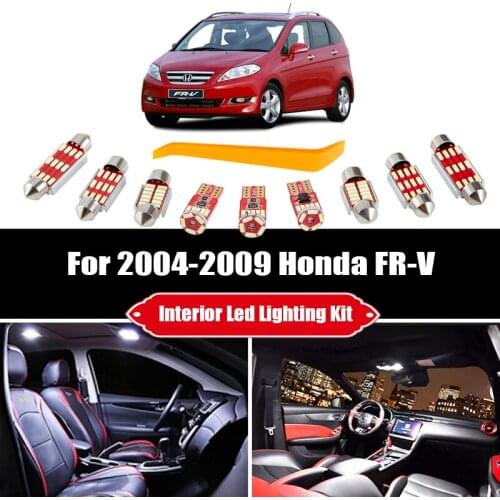 11pcs For Honda FR-V FRV Edix 2004-2009 White Canbus LED interior Dome Map Reading Light Kit License Plate Lamp Parking Light