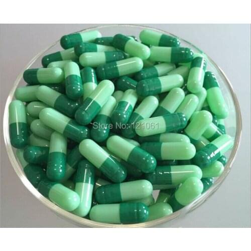 2# 5,000pcs!Green-Light green colored empty capsules size 2,hard gelatin empty capsules(joined or seperated capsules available!)