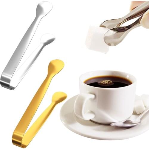4PCS/Set Gold/Silver Plated Serving Tongs Sugar Cube Tongs Stainless Steel Mini Ice Tong Perfect For Tea Party Coffee Supplies