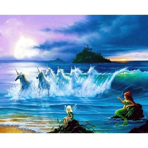 A15981 11CT/14CT/18CT/25CT/28CT oil street patterns Counted Cross Stitch DIY Cross Stitch Kits Embroidery Needlework Sets