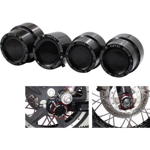 Black Motorcycle Rough Craft Carving Front Rear Axle Nut Covers Caps Fit For Harley Sportster XL883 XL1200 Dyna Touring V-Rod