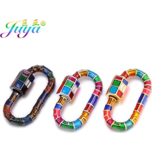 Juya DIY Decorative Fastener Carabiner Spiral Hooks Screw Lock Clasps Accessories For Mesh Chains Necklace Bracelet Making