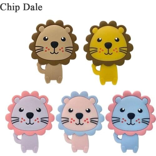 Chip Dale 1pc Baby Silicone Teethers BPA Free Teething Toy Animals Lion Teether Silicone DIY Necklace Pendant