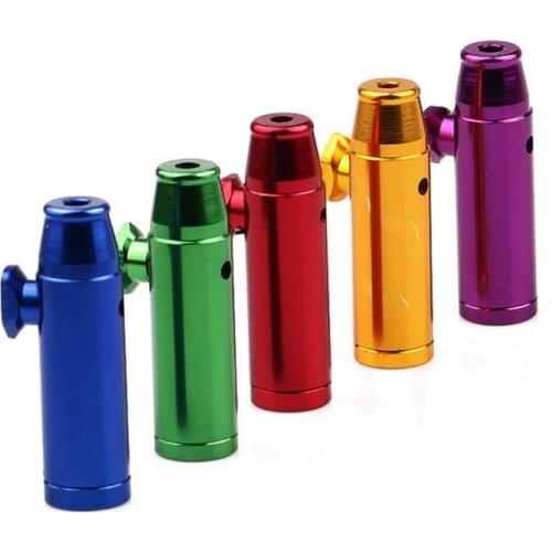 Sealed Portable Snuff Bottle Metal Smoke Sniffer Flat Rocket Snorter Sniffer Dispense Somking Accessories