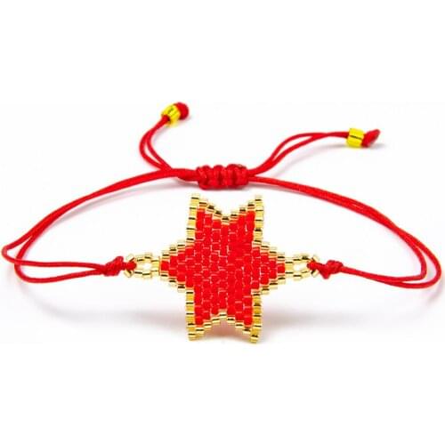 Hot Classic Antique Beads Hand-woven Hexagonal Star Bracelet