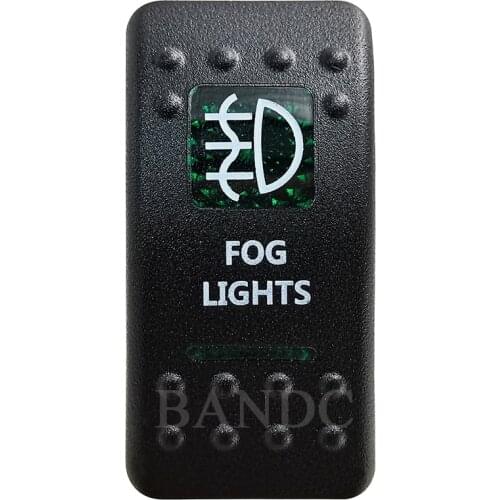 Cover Cap Only！FOG LIGHTS Rocker Switch Cover Cap Green Window Labeled for Car Boat Truck Carling ARB Control Cap Accessories