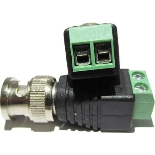 2pcs/lot Mini Coax BNC Connector UTP Video Balun Connector BNC Plug DC Adapter For CCTV Surveillance Camera CCTV system