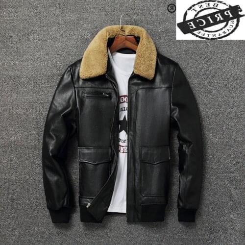 100% Genuine Leather Jacket Men Winter Motorcycle Real Cow Leather Coat Male Bomber Jackets Natural Leather Jackets 112