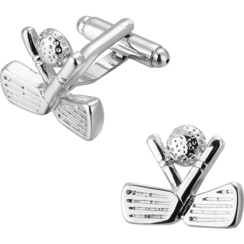 Mens shirts Cufflinks high-quality copper material Silvery Golf Cufflinks 5 pairs of packaging for sale
