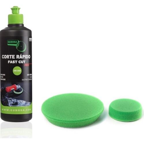 2 in 1 polishing KIT (polishing and shine in one step) + PAD 80MM + PAD 150MM , GUBOSA, REMOVES SCRATCHES MILD DETAILING