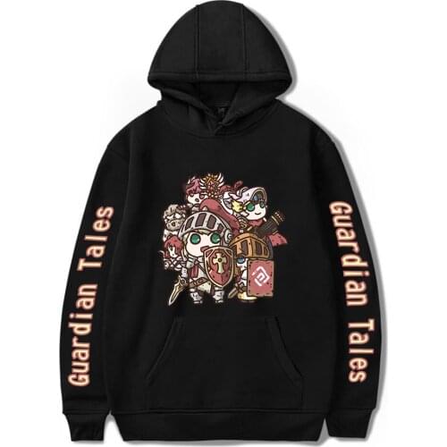 Guardian Tales Female Knight & princess Print Autumn and Winter Holiday Men/Women Pure Cotton Fleece Hooded Novelty Sweet style