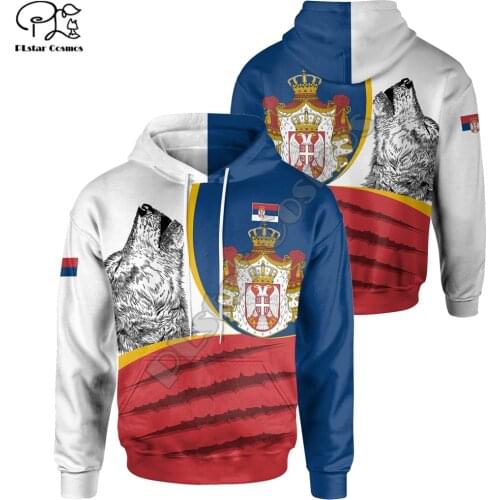 PLstar Cosmos Newest Serbia Symbol Fashion 3D Print Hoodies Sweatshirts Flag Zip Hooded Men/Women Casual Streetwear S4