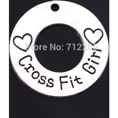 Hot sale New products zinc Round Cross Fit Girl love float Pendant
