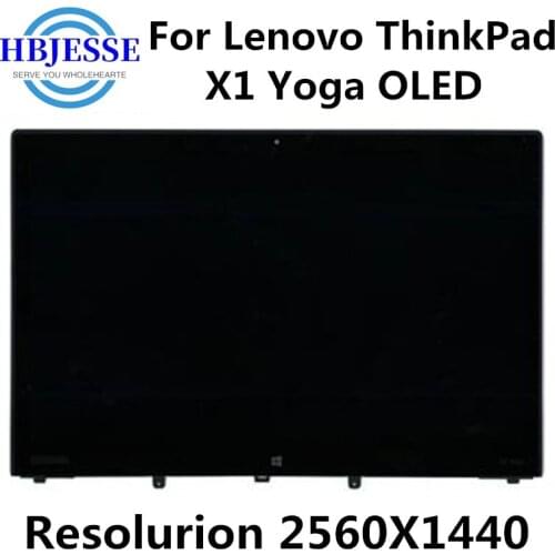 OLED 14'' For Lenovo thinkpad X1 Yoga OLED lcd display +glass Touch Full assembly QHD Resolution 2560X1440