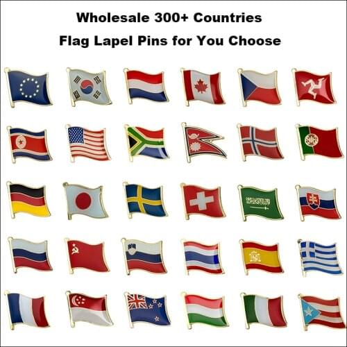 Wholesale 300+ Countries Flag Laple Pin Badge Flag Pin badges