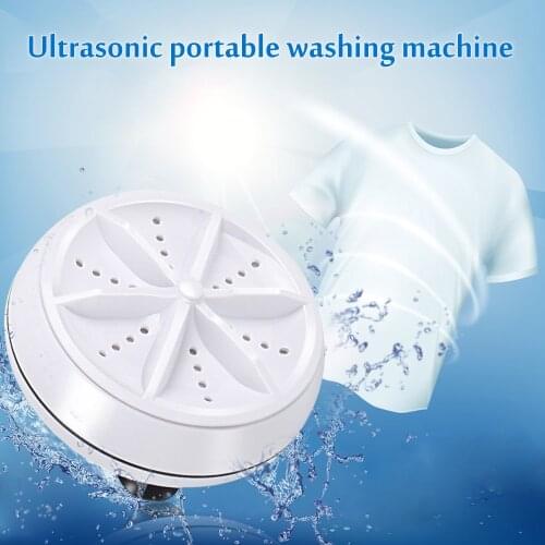 2 in 1 Portable Mini Washing Machine Ultrasonic Turbine Removes Dirt Washer USB Cable Convenient for Travel Home Business Trip