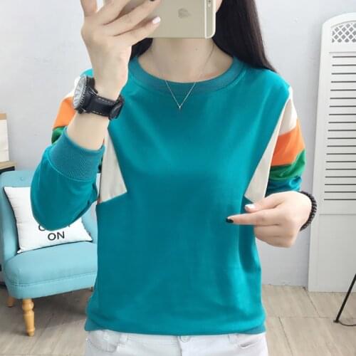 Casual Long Sleeve T Shirt Womens Tshirt Patchwork Plus Size T-Shirt Women Tops Autumn Winter Tee Shirt Femme Camisetas Mujer