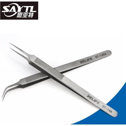 Precision Tweezers Stainless Steel Anti-static Curved Straight Tip Volume Eyelash Extension Best Quality Fan Lash Tweezer