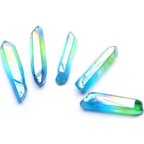 Rare Natural Healing Quartz Wands Crystal Colorful Points Reiki Gemstones