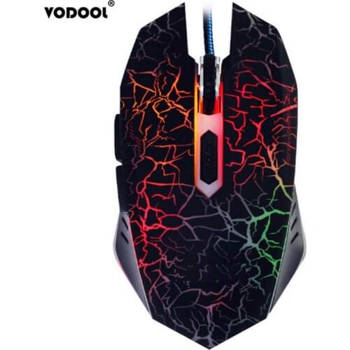VODOOL 4000DPI Adjustable Backlight Mouse 6 Buttons Ergonomic USB Wired Mice Gamer Mouse Computer Mice for Game Office Dropship