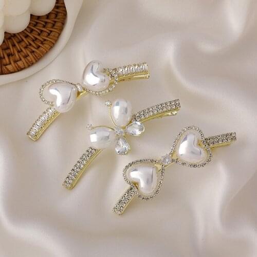 Luxury Rhinestone Hair Clips for Women Girls Shell Bowknot Butterfly Barrettes Fashion Wedding Hair Accessories Jewelry MS235