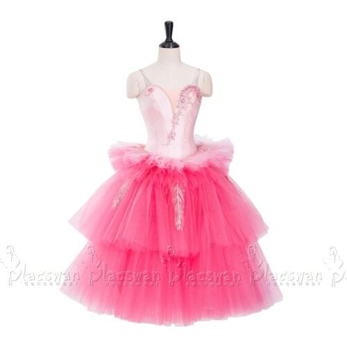 Waltz Of The Flowers Romantic Tutu Ballet Nutcracker Party Children Dress Pink Professional Ballet Tutu Rosebuds Costume BT730
