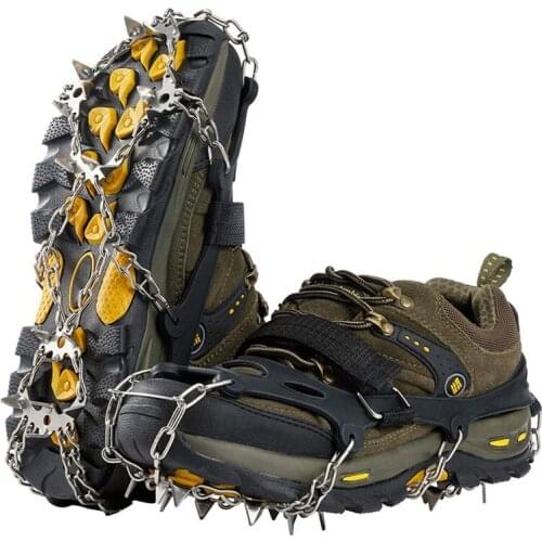 19 Teeth Claws Snow Ice Claw Climbing Anti Slip Spikes Grips Crampon Cleats Shoes Cover Winter Accessories Outdoor Equipment