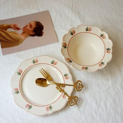Vintage Ceramic Plates for Food Plate Tableware Plates Dinner Plates Ceramic Plate Ceramic Dessert Plate