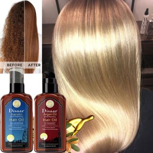120ml Magical Keratin Hair Oil & Argan Oil Deep Repair Damage Restore Soft Hair Multi-functional Hair Care Products for Woman