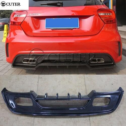 W176 A250 A45 AMG Style Carbon fiber Rear lip Back Bumper Spoiler Diffuser for Mercedes benz W176 A200 A260 14-15