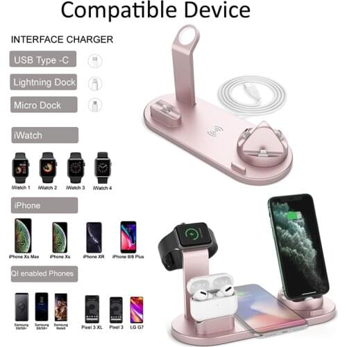 Charging Dock Wireless Charger 3 in 1 USB Charger Bluetooth Earphone Charger Smart Watch Charging Bracket