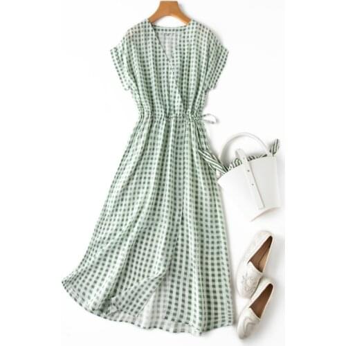 2020 summer WOMENS fashion printing silk dress