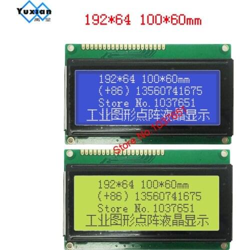 LCD Display 19264 Graphic screen 100*60mm 5v Blue green instead LM19264A WG19264 NT7108