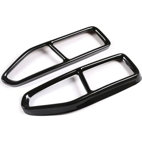 1Pair Stainless Steel Black Car Exhaust Muffler Pipe Tip Cover Trim Fit For BMW 7 Series G12 G11 2020 2019