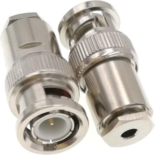 10PCS Connector BNC Male Plug Clamp RG174 RG316 LMR100 Cable Straight