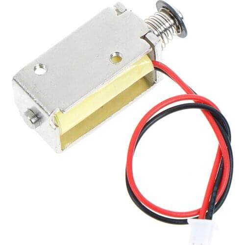 12V DC Suction Micro Electromagnet Spring Push Pull Type Rod Solenoid Magnet 4mm