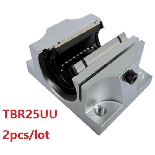 2pcs/lot TBR25UU 25mm Linear Ball Bearing Support Block CNC Router for 3D printer parts linear rail