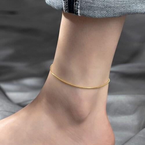 Boho Stainless Steel Gold Color Snake Chain Anklets For Women Beach Foot Jewelry Leg Chain Ankle Bracelets Women Accessories