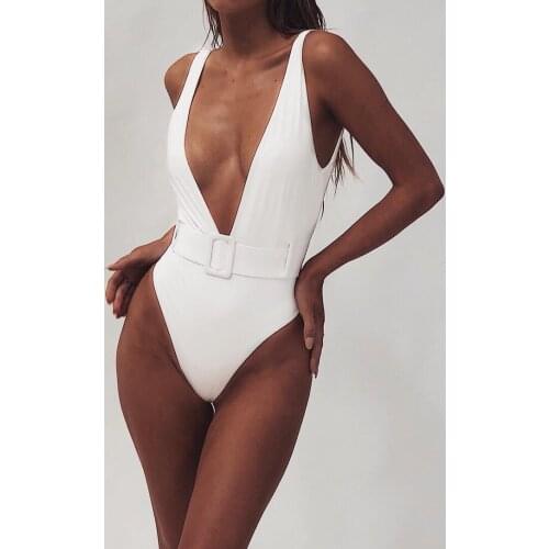 One Piece Swimsuit Women Leopard Swimwear Sexy V-Neck Momokini Summer Beach Swim Wear Bathing Suit